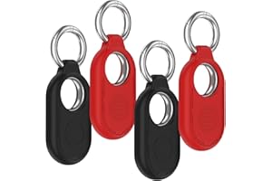 Miimall 4 szt. etui do Samsung Galaxy SmartTag 2, silikonowe etui ochronne z haczykiem, lekka ochrona przed upadkiem, materiał zmywalny, odporny na wstrząsy etui do Galaxy SmartTag 2, 2 czerwone + 2