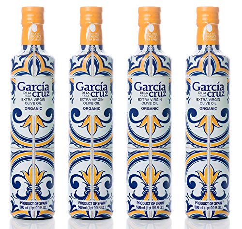 García de la Cruz - Aceite De Oliva Virgen Extra Ecológico Orgánico, Pack 4x500ml, Premium Master Miller