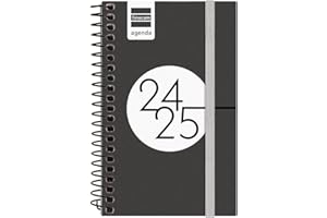 Finocam - Agenda Espir 2024 2025 Semana Vista Horizontal Septiembre 2024 - Agosto 2025 (12 meses) Negro Español