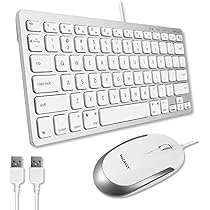 Macally USB Wired Keyboard and Mouse Combo for Mac and PC