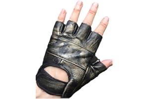 Black Sugar Paar Handschuhe, Leder, robust, robust, Gothic, Punk, Rock, Grunge, Militär, Steampunk, Retro, Metall, Punk, Unisex, Biker, Mittelalter, Wikinger, Größe M, bronze