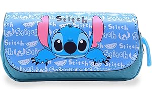 IFHDO Stitch Trousse Crayons Stitch Enfant Anime Sac Papeterie Trousse à Crayon Étudiants Étui à Crayons Grande capacité Étui à Crayons pour Garçon ou Fille Étudiant ou Écolier