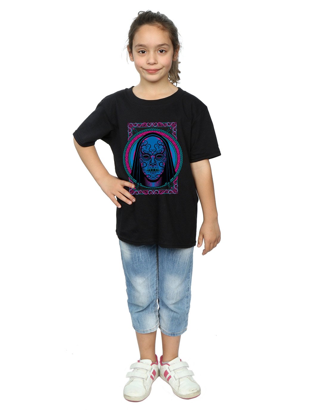 Harry-Potter-Mdchen-Neon-Death-Eater-Mask-T-Shirt