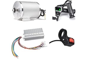 KUNRAY Moteur de scooter électrique 48V 2000W Moteur d'entraînement moyen Contrôleur sans balais DC 45A avec interrupteur à 3 vitesses à poignée d'accélérateur LCD pour vélo électrique Go Kart ATV