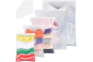 COZLLY 25pcs Zip Borsa Sacchetti da Viaggio Impermeabili, Sacchetti Trasparenti Plastica, Buste Richiudibili Trasparenti, Multifunzione Borsa Organizer per Valigia, Vestiti, Scarpe, Cosmetico (5 Taglie)