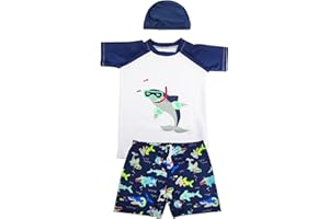 TODREMOU Kąpielówki dla dzieci 2 do 10 lat - Anti UV Koszulka i spodenki kąpielowe dla dzieci pływanie ochrona UV UPF 50+