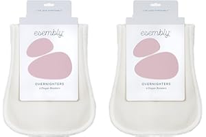 Esembly Overnighters, Cloth Nappy Doubler, Absorbency Booster, Reusable Organic Cotton Nappy Liner for Nighttime or Heavy Wetters, Super Thirsty Cloth Nappy Insert, One Size, Pack of 4