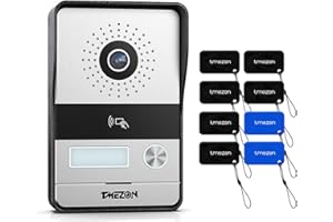 TMEZON Timbre de Puerta 1080P con cámara, Solo Compatible con intercomunicador de 2 Hilos MZ-IP-V726TW