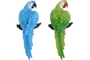 Tubayia Juego de 2 figuras decorativas para jardín, diseño de loro