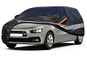 Holthly 10 Couches Bâche Voiture Étanche Respirante， Adaptée à la Citroen C4(2004-2023). Noir Expédition Depuis l’Entrepôt Européen. Noir
