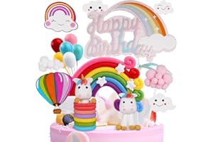 OSDUE Décoration de Gâteau, 3D Licorne Figurines Cupcake Toppers, Cupcake Décoration, Collection de Figurines de Gâteau D'anniversaire, Gâteau Toppers pour Enfants Fête d'anniversaire 17PCS