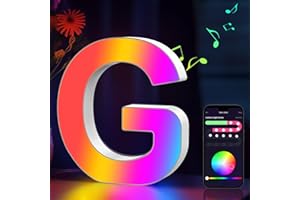 Cpeelsdo Light Up Letters RGB Color Changing, LED Letters Lights USB Powered, APP Control, Alphabet Sign Gaming Lights for Girls Women Party Birthday Christmas Valentine Wall Table Decor - G