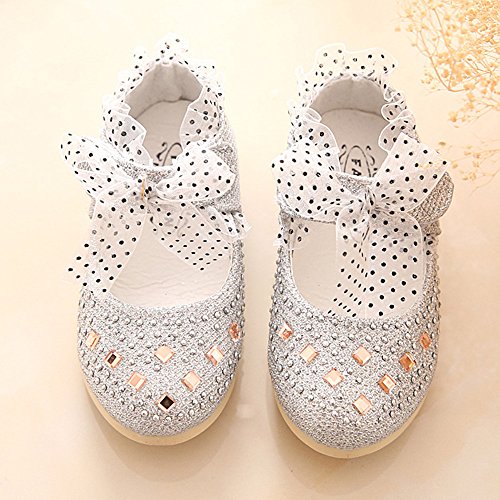 Hunpta Baby Mädchen Prinzessin Schuhe Kind Spitze Diamanten Leder Tanzschuhe - 3