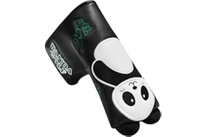 FINGER TEN Golf Headcovers for Putter Club PU Leather Fabric Value Pack, Blade Putters Head Cover Embroidered Design Waterproof Lightweight Fahion Fit All Brands Putter Clubs Effective Protection