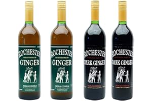 MONEY-MATE MM Rochester Ginger & Dark Ginger Non-Alcoholic Drink 725ml – 4 Bottles (2 of Each) | Premium Alcohol-Free Ginger Wine Alternative | Spicy, Warming Herbal Ginger Tonic