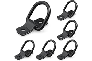 Moollyfox 6 Piezas Anillos de Amarre, Anillo de Anclaje D de Acero Inoxidable, Argollas de Amarre con Tornillos y Soporte - Carga 400KG - Anclaje de Amarre de Anillo D para Remolques, Barcos, Camiones