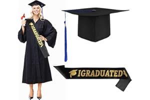 HDHGXUJRD Graduation Hat Unisex Graduation Cap Set with IGRADUATED Sash Black, Pendant Tassel Bachelor Graduation Hat for Graduations from Study, College, Graduation Hat