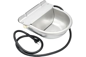 MUALROUS 220V Automatischer beheizter Wassernapf Futtertrog konstanter Temperaturspender Tränke für Haustiere Hunde Pferde Rinder Ziegen Schafe mit Schwimmerkugelventilen