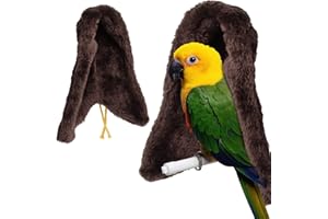 XiXiRan Couverture Cage Perroquet, Couverture pour Perroquet Tente Chaude pour Oiseaux, Nid d'oiseau Cage Couverture Chaude Hiver Peut être Accrochée (Brun)