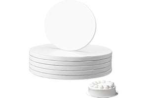 Cognitivex 6 Pcs Cake Boards 10 Inches White Cake Board Strong Round Cake Board Cake Drum Board for Fruit Cakes, Sponges Cakes, Wedding Cakes 12mm Thick Decorating Wedding Birthday Party