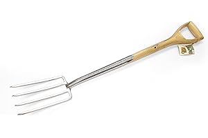 GREENMAN GARDEN TOOLS Greenman Border Fork Narrow Stainless Steel Heavy Duty Ash Handled 100cm x 14cm