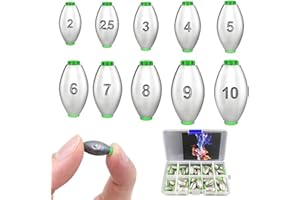 Mlczwt 50 Piezas Plomada Plomo para Aparejos, Pesas Sinker Pesca, Juego de Plomos Drop Shot, Pesca al Aire Libre