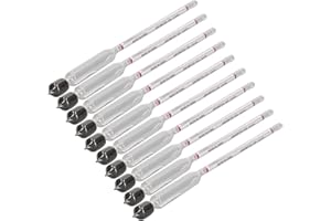 RANKOMU Densimètre, 10 pcs compteur d'alcool de vin 0-100° hydromètre en verre de haute précision pour la bière maison, le vin, l'hydromel et le kombucha