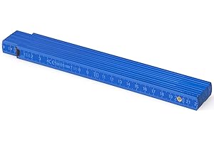 M METRIE Metrie™ BL52 Holz Zollstock/Zollstöcke |2m langer Gliedermaßstab, Maßstab|Meterstab mit Duplex-Teilung - Hellblau