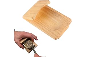 JDCMEI Oyster Shucking Clamp, Austernöffner Clamp Austernschälen Halter aus Holz Austernöffner und Austernschäl Messer Tragbares Austernschäl Clip Set für Partys, Camping, Picknicks