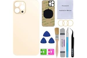 Perzework OEM Rückseite Glas Ersatz für iPhone 12 Pro 6,1 Zoll mit Reparatur-Toolkit (Gold)