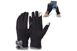 BOBKY Femme Gants Coquet Adorable Elastique Hiver Chaud Gants à Ecrans Tactiles Gants