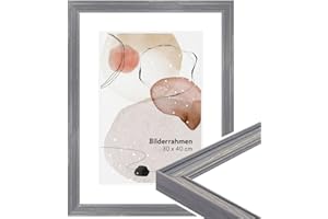 WandStyle H470 - Photo Frame - Scandinavian Style - Solid Wood and Glass - Streaked grey - 30 x 45 cm