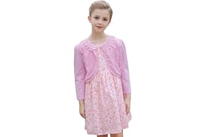 SMILING PINKER Filles Boléro Enfants Cardigan Manche 3/4 Dentelle