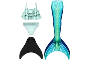 SPEEDEVE Cola de Sirena con Bikini para Niñas para Fiesta de Natación Cosplay