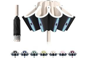 FANSEZQ Parapluie Automatique Inversé Compact - Ouverture/Fermeture Auto, 10 Baleines Coupe-Vent - Diamètre 105 cm - Résistant aux Intempéries pour Homme et Femme