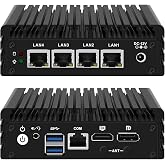 Glovary Firewall Mini PC J3710 Quad Core, 4 x i225V 2.5GbE LAN Fanless OPNsense Appliance, 8GB RAM 128GB SSD, F3 Micro Router