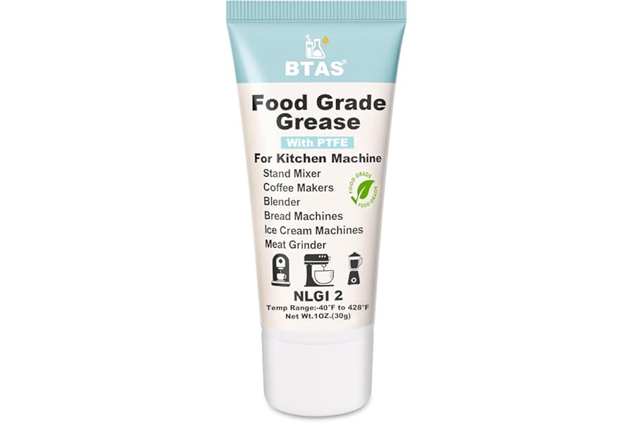 BTAS Food Grade Grease for Kitchenaid Stand Mixer, Meat Grinder,Coffee Makers,Blender,Ice Cream and Bread Machines,NSF H1 NLGI 2,1 oz 1 Pcs
