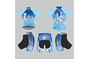 MOXILYN Maglia Ciclismo per Bambini Cartoon Manica Corta+Pantaloncini Abbigliamento per Pattinaggio a Rotelle Tuta Ciclismo Equitazione Abbigliamento Bici Set Sportswear Kit Sostegno Personalizzazione