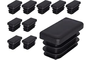 SKIR'CO Tappi rettangolari in plastica, 15 x 30 mm, opachi, inserti per tubi rettangolari, tappi per pali di recinzione, colore nero RAL 9005, 10 pezzi