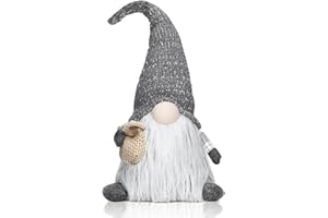 EKARSEN Plüsch Wichtel Gnom 50cm, Handgemachte süße Skandinavische Tomte Weihnachtsdeko, Geschenke für Kinder Weihnachten (Grau)