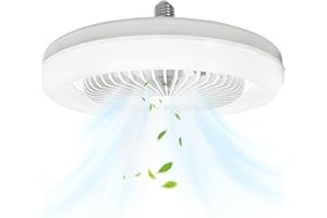 oxylops Ceiling Fan with LED E27 lamp, 30W Ceiling Fans with Light,3 Blade Modern Ceiling Light with Fan for Small Spaces Bedroom Home Office & Dormitory