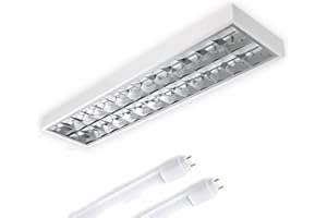 ‎ELG LEUCHTEN ELG Leuchten LED Rasteranbauleuchte 150cm 2x 24 Watt 4000lm (8000lm) (6500K) (Tageslicht) Daylight Büroleuchte Deckenleuchte Bürobeleuchtung Rasterleuchte Deckenlampe Bürolampe optional Pendelleuchte