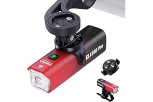 towild Luz Delantera Bicicleta Inteligente 1200 lúmenes, Faros Delanteros Bicicleta Súper Brillantes con Control Remoto & Soporte para Ordenador de Bicicleta 5000mAh IPX6 Recargables Impermeables