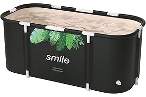 Sinbide Vasca da Bagno Pieghevole per Adulti, 115 x 60cm Facile Installazione, Vaschetta Pieghevole Eco-Friendly, Ideale per il Relax Domestico e SPA,Vasca da bagno portatile (Foglia)