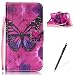 Produktbild Feeltech Hülle für Huawei Honor 4C Weich Magnet PU Brieftasche Elegant Kartenfach Extra Dünn Schutzhülle Bunte ReLife MusterKarte Halterung Klapp Ledertasche - Roter Schmetterling