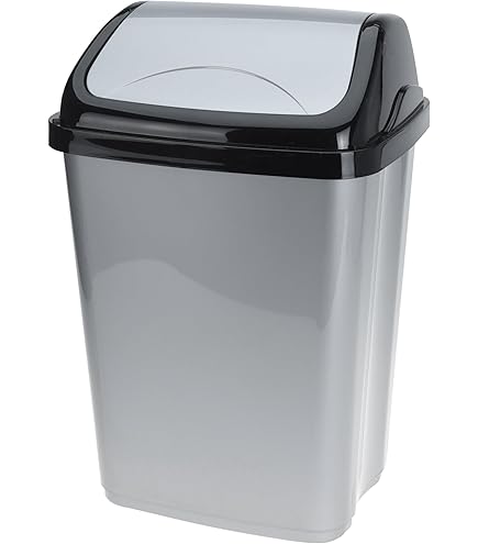 Curver vuilbak met push-deksel 50 l, blauw en grijs