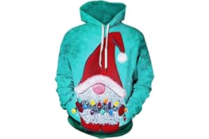 Imbry Mens Ugly Christmas Jumpers Funny 3D Hoodie Sweater Xmas Sweatshirt