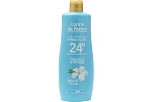 Corine de Farme - Lait Hydratant et Prolongateur Après-Soleil - Activateur de Bronzage - au Monoï de Tahiti - Lotion pour Corps et Visage - Hydrate 24h - 250 ml - Fabrication Française