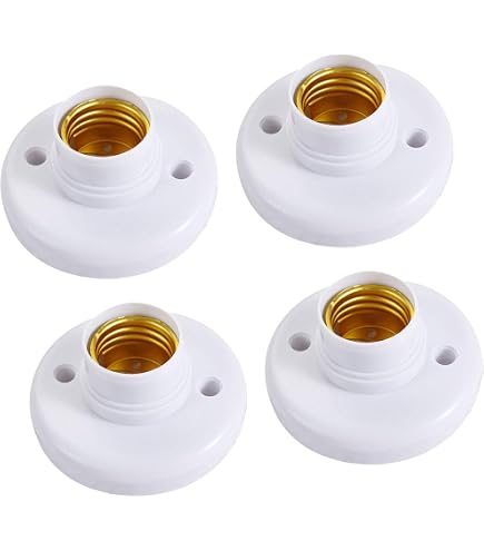 4 Pièces Douille Plafond E27 à Visser - Convertisseur E27 Vers E14 Avec Support Robuste
