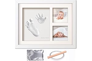 CRENZE Baby Hand and Footprint Kit, Personalised Baby Gift for Newborn Girls and Boys, Keepsake Baby Shower Gifts for New Parents, Infant Milestone Photo Frame Registry and Nursery Decor